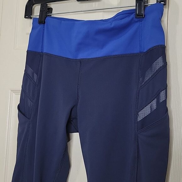 Lululemon Athletica Navy and Royal Blue Cropped Leggings Size 6 - Picture 4 of 7